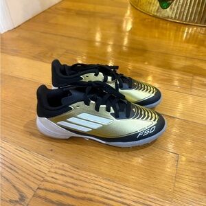 Kids ADIDAS F50 by MESSI Gold and Black Athletic Shoes